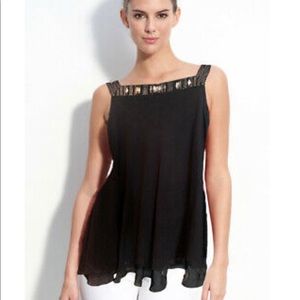 NWT Ellie Tahari Tamar Bittersweet silk chiffon top